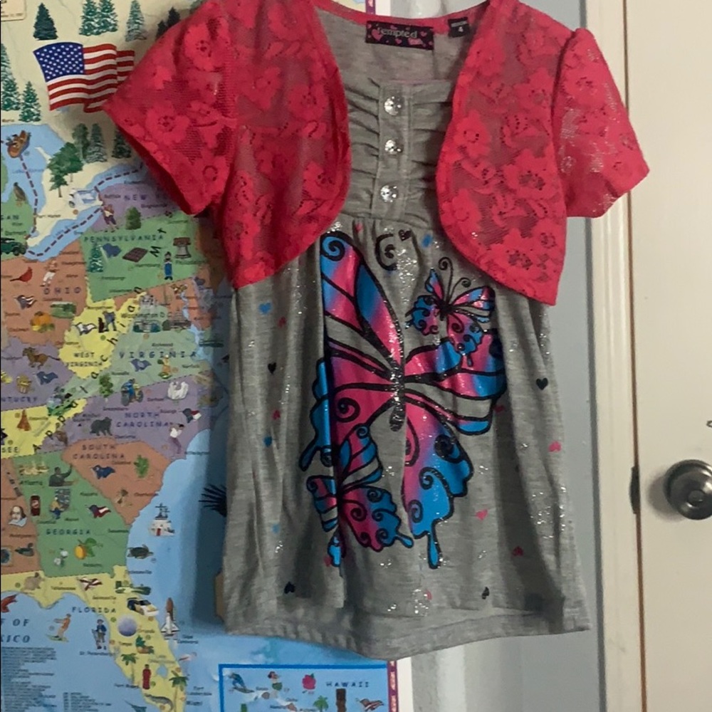 Kids Butterfly Gray Dress